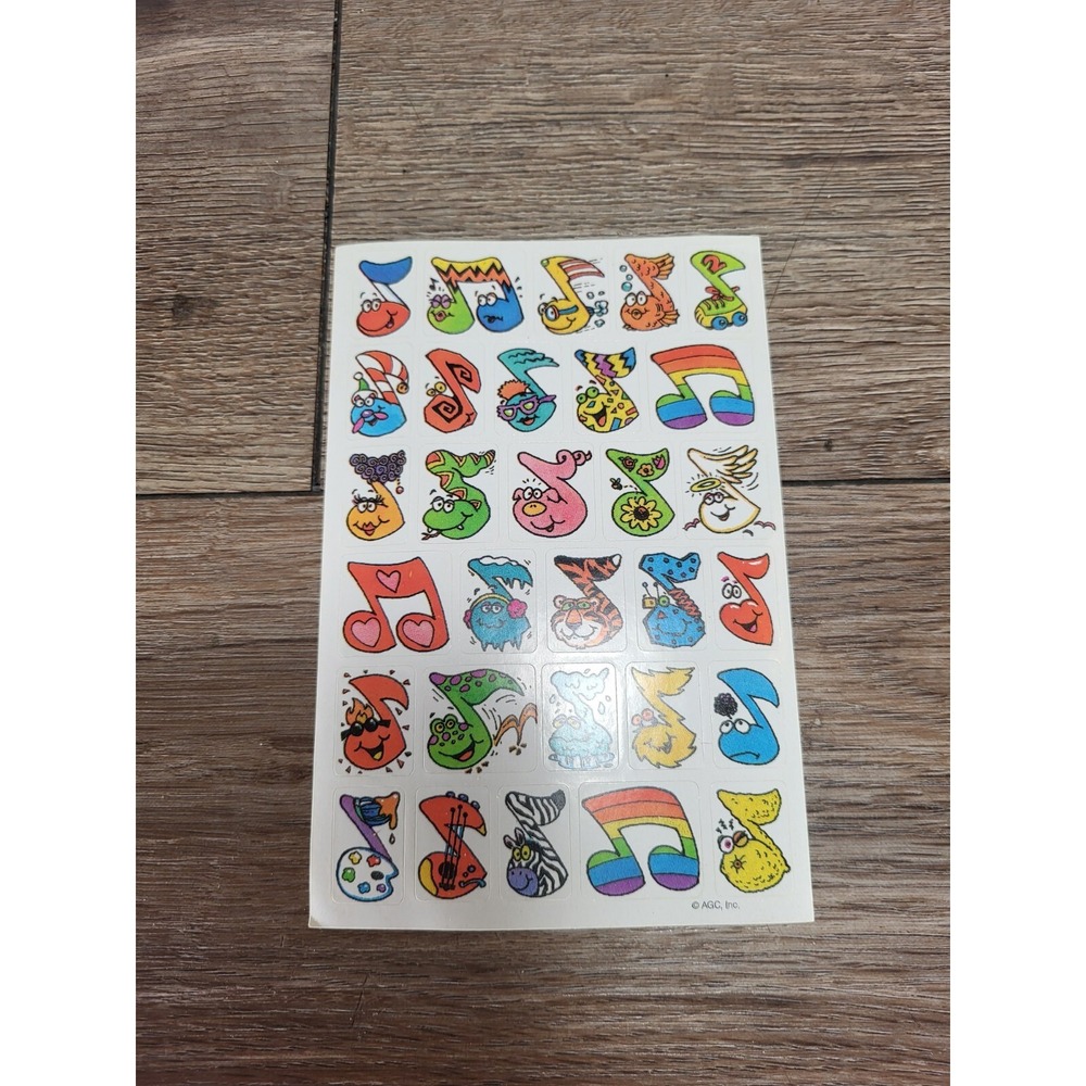 VTG Hallmark AGC Stickers Musical Music Notes Animals Rainbow Teacher Art Crafts